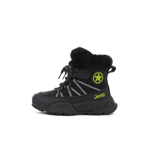 Jeep Anti KICK Износостойкий Дышащий Термический Высокий Топ Снежные ботинки Звездообразующий черный Детский