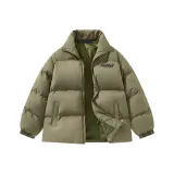 Оливковый зеленый [Воротник-стойка, городской, минималистичный]