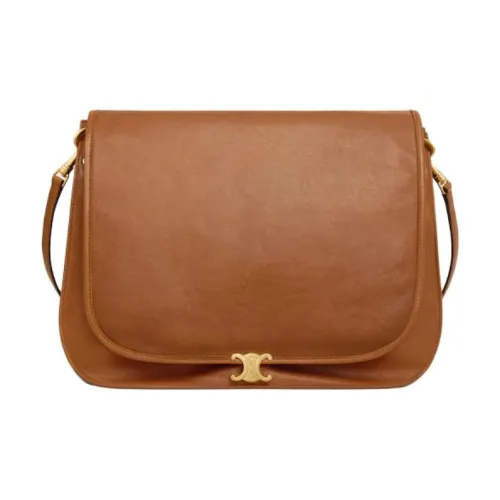 CELINE Triomphe Овчина Сумка через плечо Женская Светлый Умбра