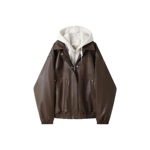 SHANQINGWU Кожа Куртка Женская