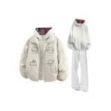 Абрикос + Белый Серый Свитшот + Белый Серый Спортивные Штаны