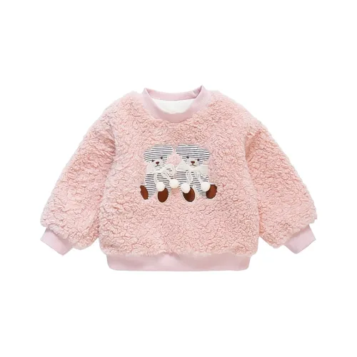 SHIBU Rainbow Elephant D2420 Bear Bowknot Флисовый худи Розовый KIDS Свитера