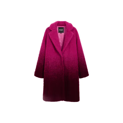 Desigual Red Gradient Women's Coat Desigual Красный Градиентное Женское Пальто