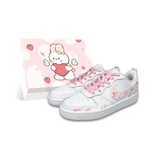 Nike Court Borough Цветочный Slip-resistant Амортизация Устойчивый к истиранию Низкий Топ Детские Скейтбординги