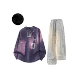 Фиолетовый + Светло-серый [с флисовой подкладкой]