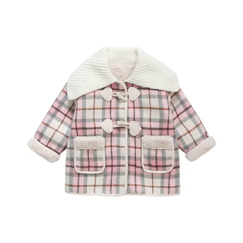 SHIBU Little Demon Пряжа Ожерелье-чокер Розовая клетка Пальто KIDS Куртки