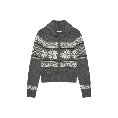 ARITZIA FW25 Жаккард Повседневный Облегающий крой Длинный рукав Свитер Женские