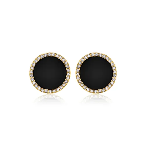 DAIRUO Медный с покрытием серьги-гвоздики Real Gold мужской