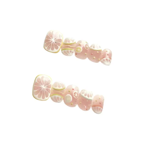 OEING Запонки для ногтей Кошачий глаз Фрукты Узор Индивидуальный Короткий Квадрат Розовый Jump Цвет Милый