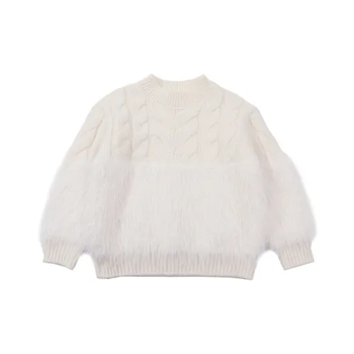 SHIBU Rainbow Elephant D2324 Флок Пэчворк Трехцветный Свитер Бежевый KIDS Свитера