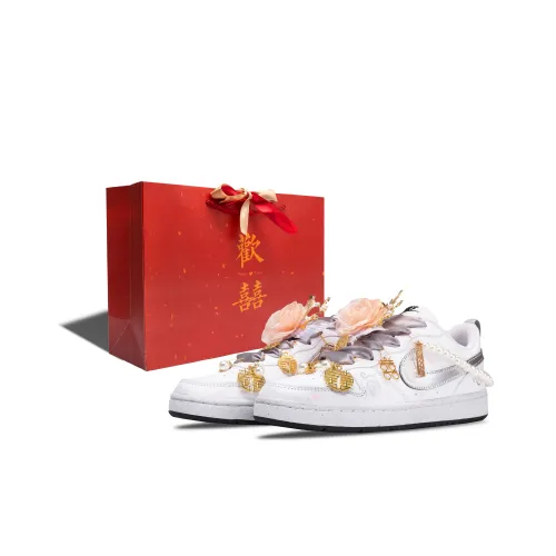 Nike Court Borough Low Топ Скейтборд Кроссовки Унисекс Белый Серебряный