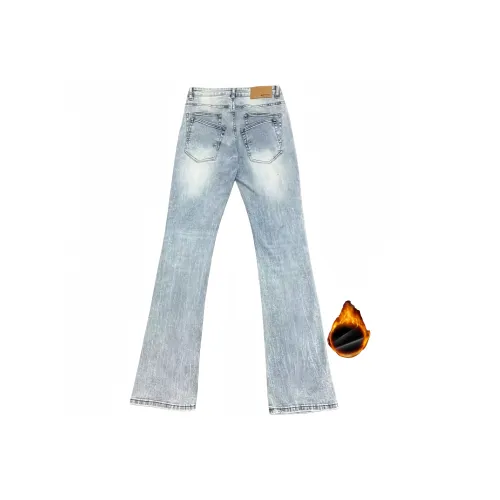 Chisportate Синий Флисовые подкладочные унисекс джинсы