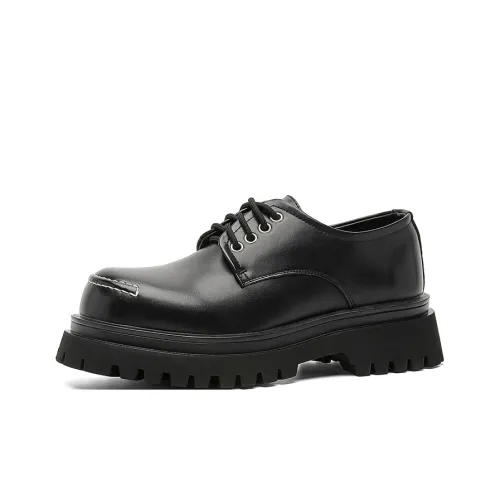 V ZERO FIVE Chunky Derby Обувь Повседневная Кожаная Мужская Черная Мода Тренд