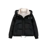 Черный хлопковый пуховик