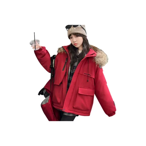 AIXINA Красный с флисовой подкладкой школьный возраст утеплённые куртки