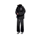 3 Пачка M17 Хлопковый пуховик Черный + Флисовая подкладка Толстовка Черный + Стандартный 7013 Джинсы Черный