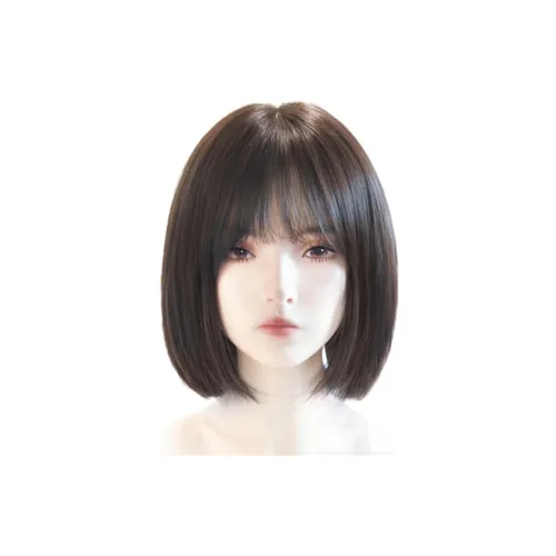 YALANDI Перука Женская Синтетические Волосы Короткие Волосы Полная Голова Комплект Белковое Волокно Короткие Прямые Волосы