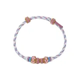 Браслет "Конфетный цвет" с персиковым цветением - фиолетовый, двусторонний