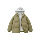 Оливковый зеленый [Воротник-стойка, городской, минималистичный]