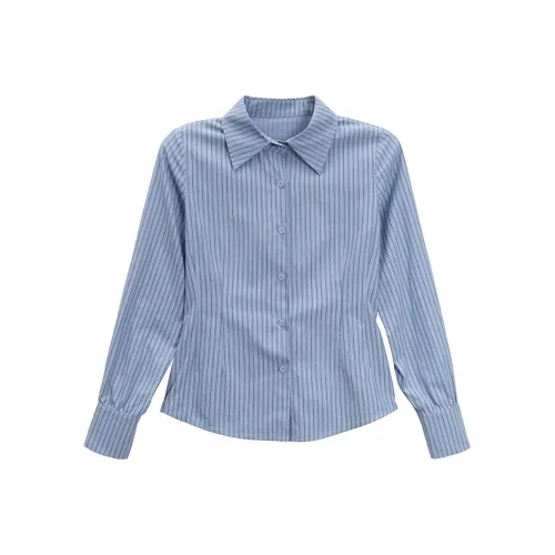 MENGXIAOQI Blue Shirt Женская рубашка