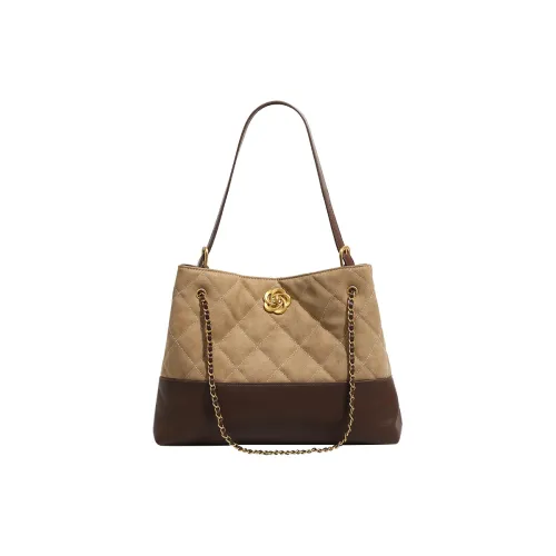 SMILE FOCUS Микрофибра Синтетическая Кожа Цепь Сумка через плечо Стандартная Женская Коричневая