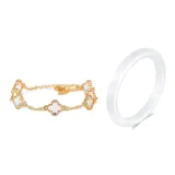 Четырехлистный клевер Комплект [Золотисто-белый + Лунно-белый]