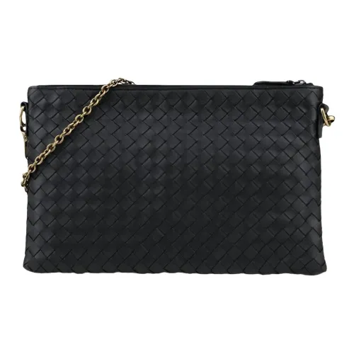 Bottega Veneta Intrecciato Кожаный Клатч Унисекс Черный