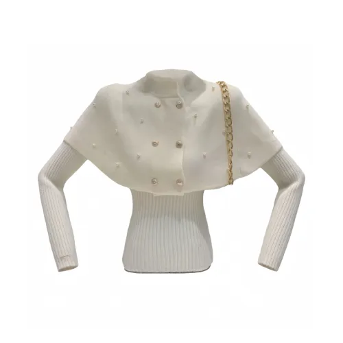 KKX Белый топ и плащ Женская трикотажная одежда