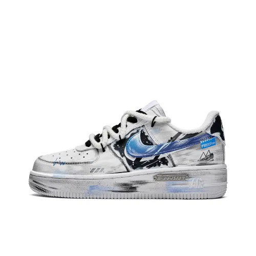 Nike Air Force 1 Snow Night Racing Амортизация Износостойкий Низкий Топ Скейтбординг Кроссовки Унисекс Синий Белый