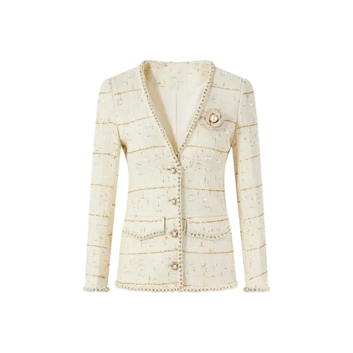 DITB Экрю Женское Короткое Пальто