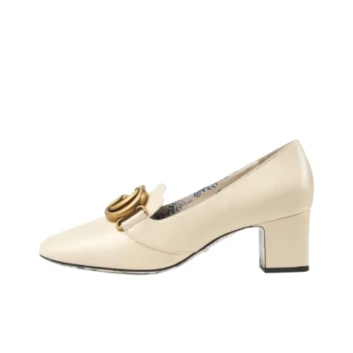 GUCCI Квадратный каблук высокий каблук 6 см женский бежевый