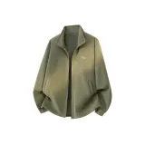 [Двусторонний флис Aoli кардиган] Пальмовый зеленый (Львы танец золотой логотип на груди)