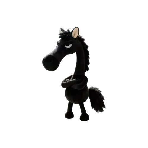 KUNYACHONG Преувеличенно Гордый Выбранный Холоднокровный Черная Лошадь Кукла Плюшевая Подвеска 20 см Высота