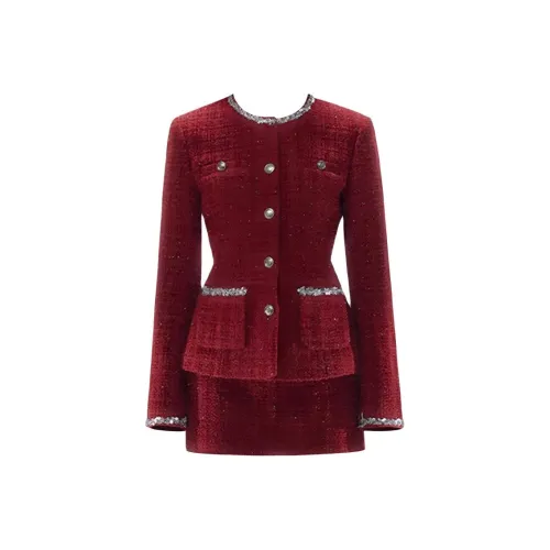 DITB Космический красный цвет Женские Комплекты с юбкой