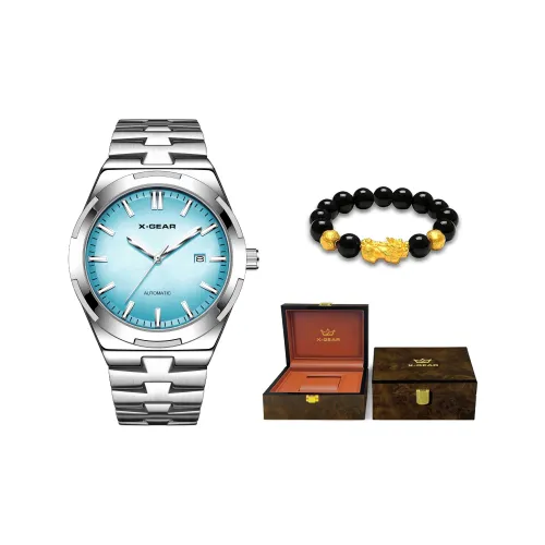 X Шестерня Reach The World in All Directions Автоматический Механический Механизм Ремешок Часы из Нержавеющей Стали