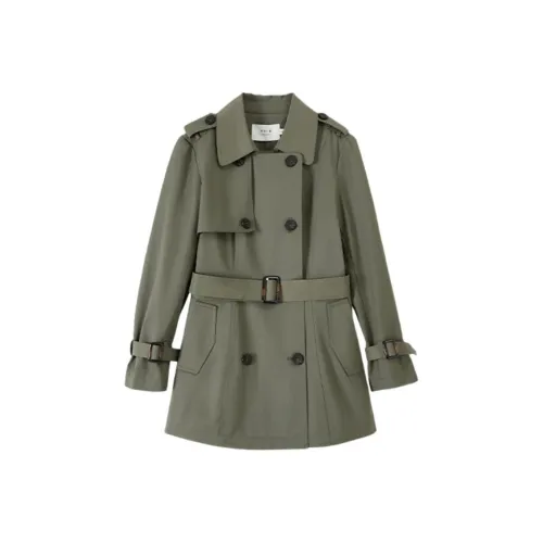 Mo Han Yi Mei Тренчкот Женский Зеленый