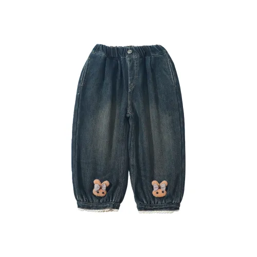 SHIBU Радужный Слон D2526 Кофе Кролик С флисовой подкладкой Джинсы Цвет изображения KIDS Джинсы