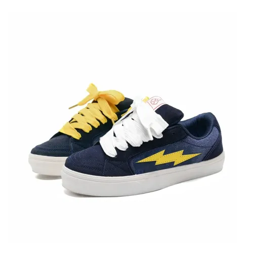 KAAVER OTTO Амортизация Устойчивость к истиранию Дышащие Низкие Кроссовки для скейтбординга Унисекс Темно-синий Желтый