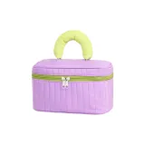 Вертикальные полосы, фиолетовый, ведрообразная сумка, размеры 23,5*12,5*13