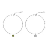 Гипсофила Браслет [Белый Циркон + Зеленый Ромб]