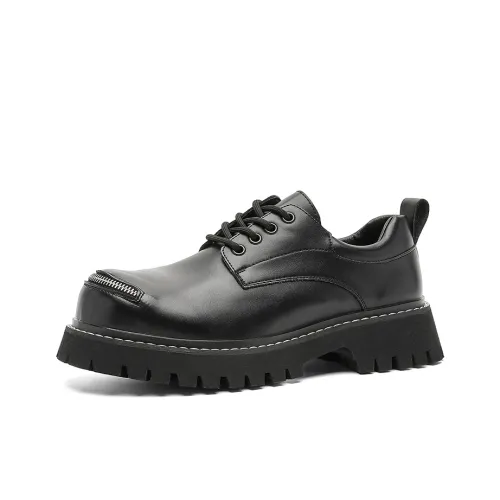 V ZERO FIVE Chunky Derby Обувь Повседневная Кожаная Мужская Черная Мода Тренд