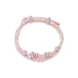 Персик, двухслойный, плетеная веревка - розовый