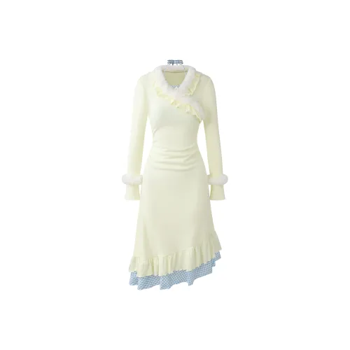 XUANSHU Длинное платье с длинными рукавами женское