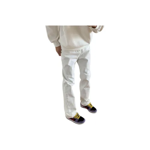DUATOGE Белый Полуэластичный Пояс Мужские Джинсы
