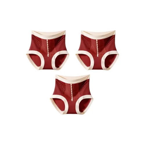 QINGYING Анкора Красный+Анкора Красный+Анкора Красный Женские Трусики-Бикини