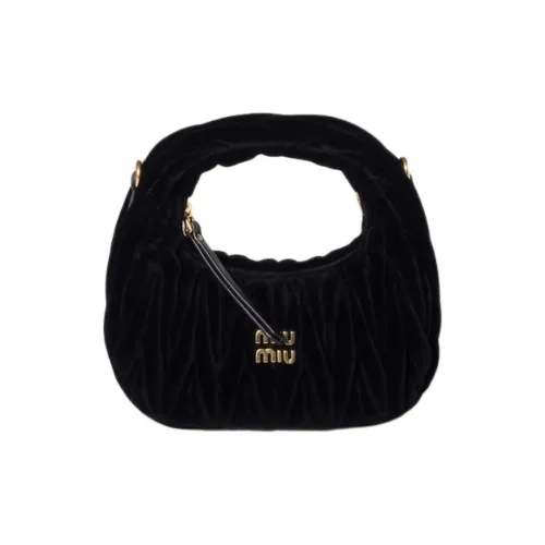 MIU MIU Wander series Вельветовая сумка Мини Женская Черная