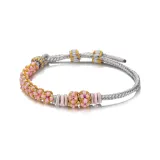 Браслет-шнурок "Лилия" - Персиково-розовый