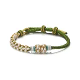 Браслет-шнурок "Лилия" - травяной зеленый