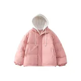 Розовый хлопковый пуховик