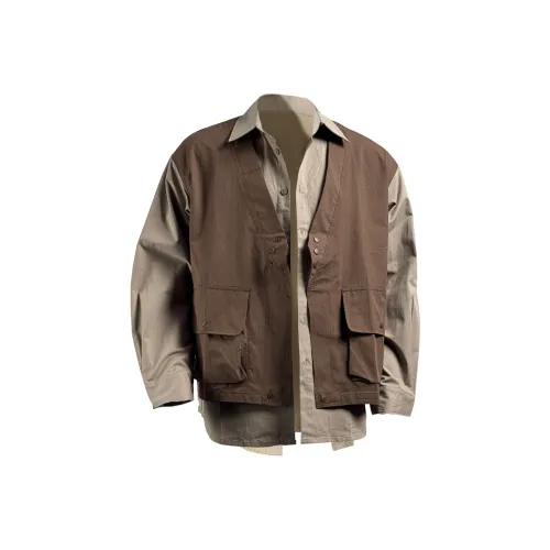 NEVER RULE Коричневый Унисекс Рубашки